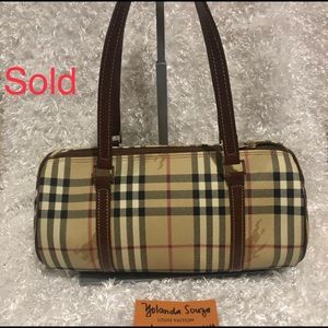 BURBERRY Haymarket Papillon Bag, Made in Italy
